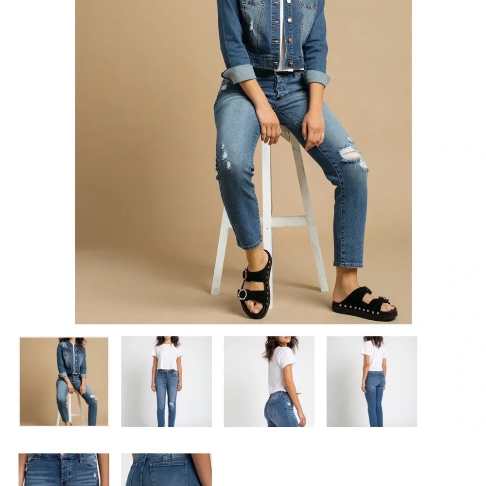 Celebrity Pink‎ Blue Distressed Ankle Jeans